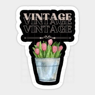 Tulip Vintage Minimalist Flora Positive Since Sticker